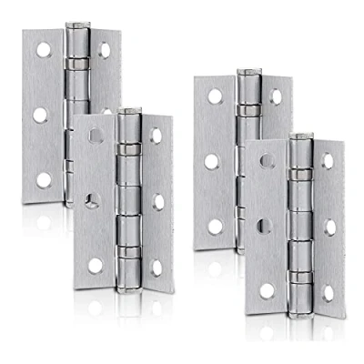 Image of XFORT 3 Inch (75mm) Satin Chrome Ball Bearing Hinges, Steel Door Hinge for Wooden Doors (2 Pairs)