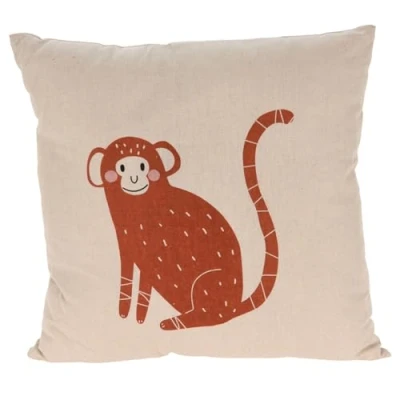 Image of Carousel Home Children&#039;s Safari Animal Cushion Fabric Filled Sofa Kids Jungle Plush Novelty Bed Scatter For Monkey
