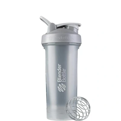 Image of BlenderBottle Classic V2 Shaker Bottle with Stainless Steel Ball, Perfect for Protein Shakes, Dishwasher Safe, 830ml, Pebble Grey