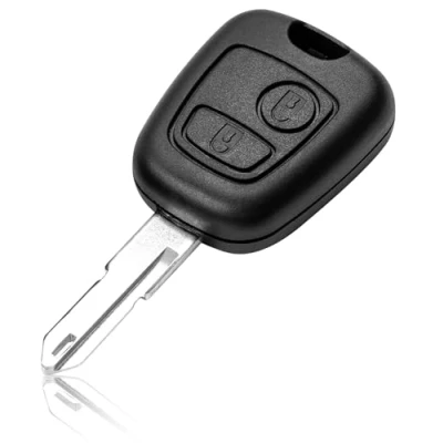 Image of FINTERRY Remote Control Car Key Case Replacement Fob Shell Compatible with Peugeot 106 107 206 207 306 307 406 407 and Citroen C1 C2 C3 C4 C5 C6 C8 Xsara Berlingo 2 Buttons