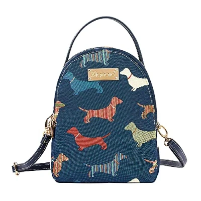 Image of Signare Tapestry Mini Backpack Women, Small Crossbody Purse, Travel Shoulder Bags, Handbag Wallet, Satchel School Bag and Daypack (MIPK DACH)
