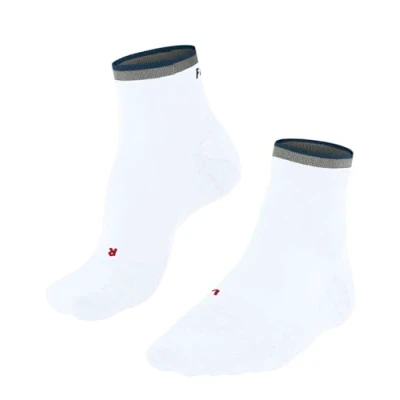 Image of FALKE Men&#039;s RU4 Endurance Short M Sso Cotton Anti Blister 1 Pair Running Socks, White 2002 Stripe, 8 9