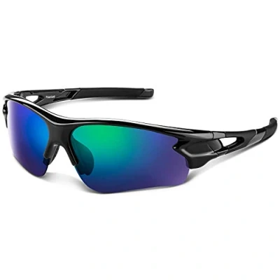 Image of BEACOOL Polarized Sports Sunglasses for Men Women Youth Baseball Cycling Fishing Running TAC Glasses (Glossy Black)