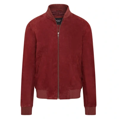 Image of Infinity Leather Mens Soft Goat Suede MA 1 Varsity Bomber Jacket Dalian Burgundy Size 4XL