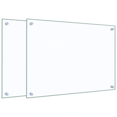 Image of vidaXL Kitchen Backsplashes 2 pcs Transparent 70x50 cm Tempered Glass