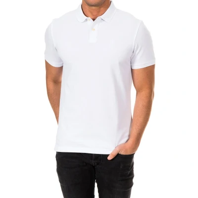 Image of Hackett London Mens short sleeved polo shirt with lapel collar HM561503 White Cotton Size X Small