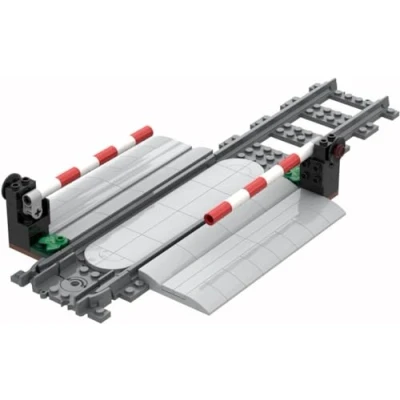 Image of City Train Tracks Railroad Crossing Building Set, Accessories with Crossing, Compatible Major Brands (C)