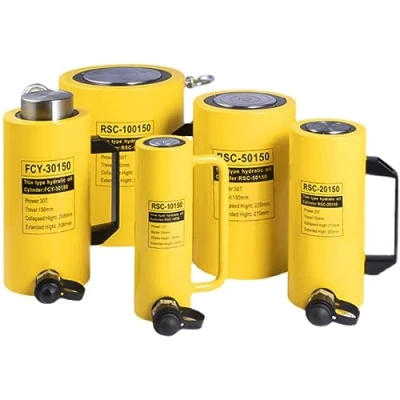 Image of BASICM 150Mm(5.9In) Stroke Separate Hydraulic Lifting Cylinder, 10T 50T Portable Cylinder Jack Ram For Machinery Shipbuilding, Automatic Retraction(Color:20T)