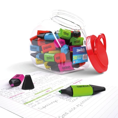 Image of Swash MHL50T Mini Highlighters 50 Pieces, Assorted Colour