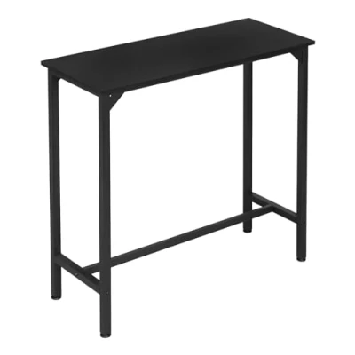 Image of EUGAD Bar Table, High Console Table for Entryway, Slim Living Room, Narrow Home Bar, Kitchen Engineered Wood+Metal, 100x40x100cm Black 0036BAZ