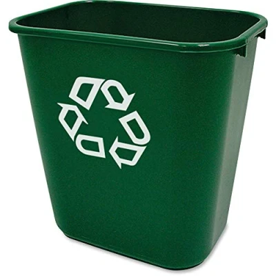 Image of Rubbermaid Commercial Products Recycling Wastebasket, 26.6 L, Green, FG295606GRN