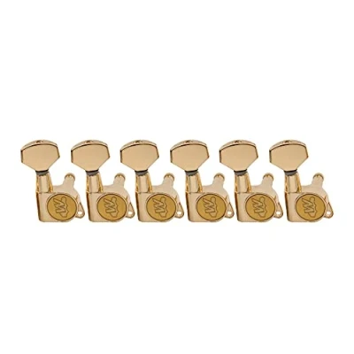 Image of Wilkinson WJN07 6 inline EZ LOK Guitar Tuners Machine Heads 19:1 Ratio Tuning Pegs Keys for Stratocaster Telecaster Electric Guitar, Gold