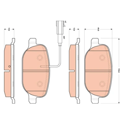 Image of 71770096, 77365542 Brake pad set TRW GDB1851 incl. wear warning contact ALFA ROMEO: Giulietta Hatchback