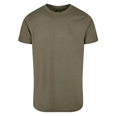 Image of Build Your Brand Men&#039;s Basic Round Neck T Shirt, Olive, 4XL