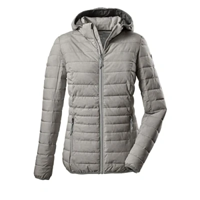 Image of G.I.G.A. DX Women&#039;s Uyaka Stripe Casual Functional Jacket in Down Look with Zip Off Hood