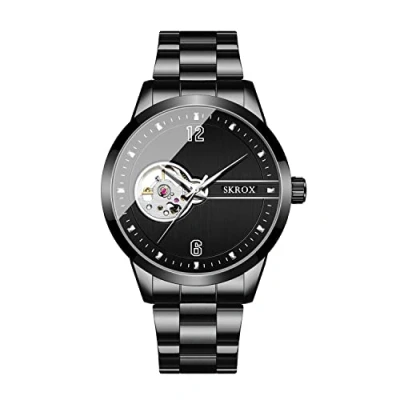 Image of FORSINING Mens Mechanical Tourbillon Watches Self Wind Automatic Wrist Watch with Stainless Steel Strap, 1 Black, Modern