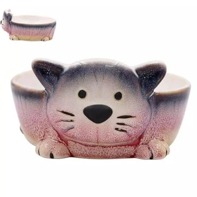 Image of Lesser &amp; Pavey Faithful Friends Cat Bowl Ceramic with Modern Designs Feeding For Microwave Safe Bowls Suitable Any Kitchen