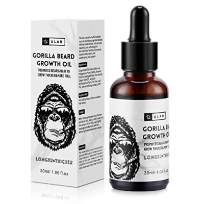 Image of uLab Gorilla Beard Oil for Hair Growth, Mens Natural Daily Growth Formula Beards and Facial Hair, 30ml