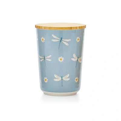 Image of Cooksmart British Designed Kitchen Canisters With Bamboo Lid Storage For Modern Kitchens Tea Coffee and Sugar Set All Types Of (English Meadows 2158)
