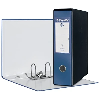 Image of Esselte Ring EUROFILE with Lever Mechanism and Mobile Dorso 8 cm Blue Metallized