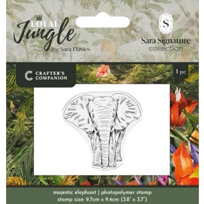Image of Sara Signature Royal Jungle Photopolymer Stamp Majestic Elephant by Crafters Companion