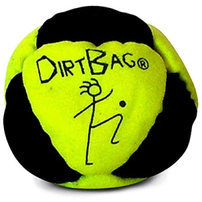 Image of World Footbag Dirtbag Hacky Sack, Neon Yellow/Black