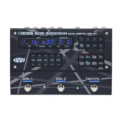 Image of BOSS SDE 3000EVH Special Edition Eddie Van Halen Dual Digital Delay Pedal 8 Authentic EVH Presets 2 Built In 3000 Pedals Replicate Eddie’s Wet/Dry/Wet Rig with Versatile Connectivity