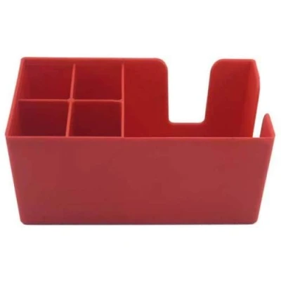 Image of Plastic Bar Caddy Aide Storage Organiser Pub Condiment Napkin Holder Straw by Chabias Ltd (Red)