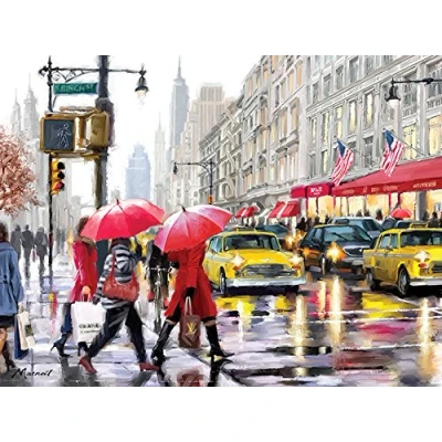 Image of The Art Group Richard Macneil (New York Shoppers) Canvas Print 60 x 80cm, Wood, Multicolour, 80 1.3 cm