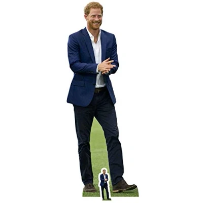 Image of STAR CUTOUTS Life Size Cut Out with Mini Version of Prince Harry, Cardboard, Multi Colour, 188 x 69 cm