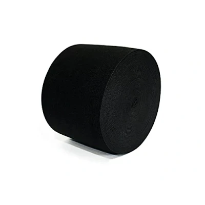 Image of 25 Meters Sewing Elastic Band, Flat Tape, Wide Black Fabric, Tapes (60 mm x m)