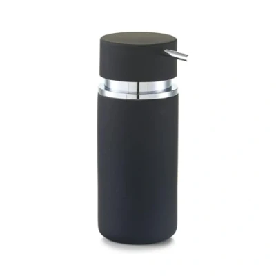 Image of Zeller Soap dispenser Rubber of Ceramic in black, 6.6 x 16 cm