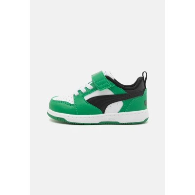 Image of Puma Caven 2.0 Block Unisex Trainers for kids, Size: 13K, Green moon/maple syrup/white High quality imitation leather