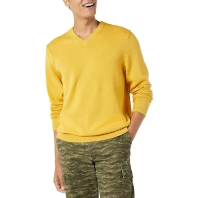 Image of Amazon Essentials Men&#039;s V Neck Sweater (Available in Big &amp; Tall), Gold, XXL
