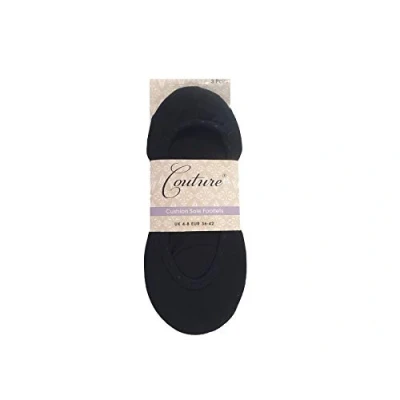 Image of undercover lingerie Couture Cushion Sole Footlet 3 Pairs Black