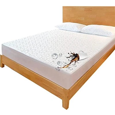 Image of VL 100% Waterproof Double Mattress Protector Extra Deep Fitted Bed Cover Machine Washable Sheet Terry Super Soft and Breathable (Double (135 x 190 + 30cm)