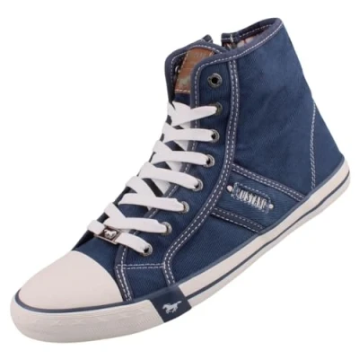 Image of Mustang Men&#039;s 4058 505 841 Hi Top Trainers, Jeansblau, 9.5 UK