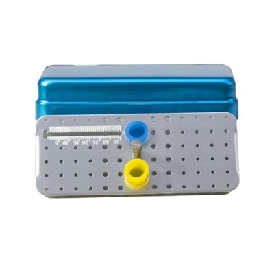 Image of 72 Hole Aluminium Autoclave Sterilizer Case Burs Dental Disinfection Endo Files Holder Box for Oral Care Tools