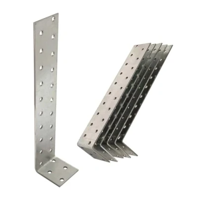Image of OMIDEAS 5 x Anchor Brackets (40 200 40) Metal Steel Tie Strap Corner L Angle Timber Wood Joining Fixing Galvanised Connector