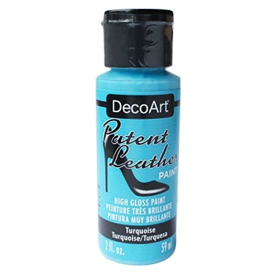 Image of DecoArt Americana Patent Leather Jar of Paint, Acrylic, Turquoise, 3.5 x 10 cm
