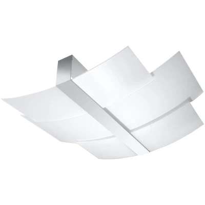 Image of Celia 3 Light Decorative Flush Ceiling Chrome, White, E27