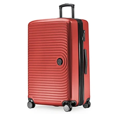 Image of HAUPTSTADTKOFFER Mitte Large Hard Shell Suitcase, TSA, 4 Wheels, Check In Luggage with 8 cm Volume Expansion, 77cm, 130 liters, Red