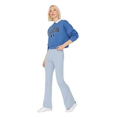 Image of Trendyol Women Normal Waist Wide Leg Tracksuit Bottoms Blau
