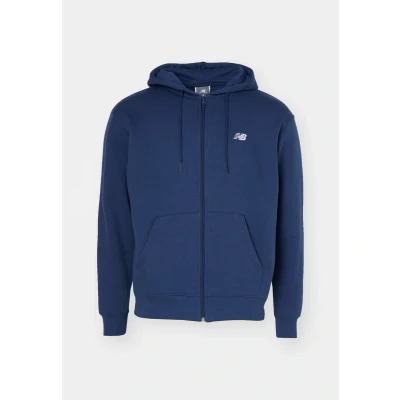 Image of New Balance Sport Essentials LOGO FULL ZIP Unisex Zipup sweatshirt, Size: Large, Navy