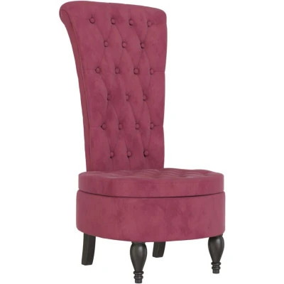 Image of vidaXL High Back Chair Wine Red Velvet Button Design