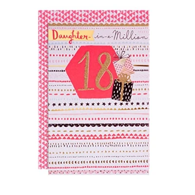 Image of Hallmark 18th Birthday Card For Daughter Contemporary Patterned Design
