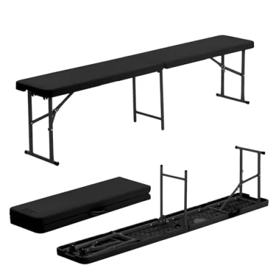 Image of Black 180cm Four Person Folding Trestle Bench By Harbour Housewares