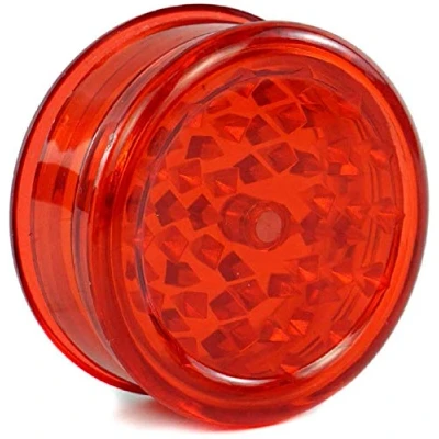Image of Plastic Herb Grinder 3 Part Magnetic Shark Teeth Assorted Colours, 60mm Piece Grinders, Portable and Pocket Size, Smell Proof Airtight Stash Compartment (RED)