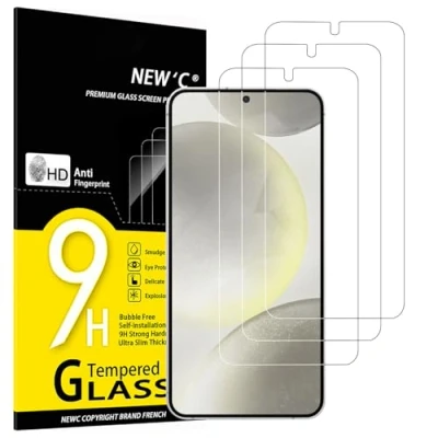 Image of NEW&#039;C 3 Pack Designed for Samsung Galaxy S25 Plus/ S25+, Edge Screen Protector Tempered Glass, Bubble Free, Ultra Resistant