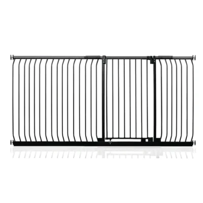 Image of Safetots Extra Tall Elite Safety Gate, 207cm 216cm, Matt Black, 96.8cm in Height, Pressure Fit Stair Baby Gate for Doors Hallways and Spaces, Barrier, Easy Installation